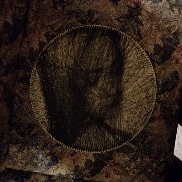 Woman in black, detailed nail and thread art, artisan hand made, NWOT - Picture 2 of 6